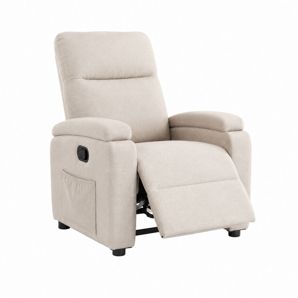 Relaxsessel mit manueller Liegefunktion Beige Polyester Rechteckig 84 x 90 x 100 cm