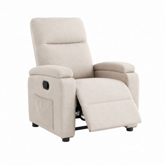 Relaxsessel mit manueller Liegefunktion Beige Polyester Rechteckig 84 x 90 x 100 cm