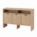 Sideboard Eiche Dekor Holzwerkstoff rechteckig mit 3 Türen 120 x 40 x 90 cm