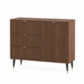Sideboard Walnussfurnier mit 3 Schubladen und 2 Türen 120 x 40 x 90 cm