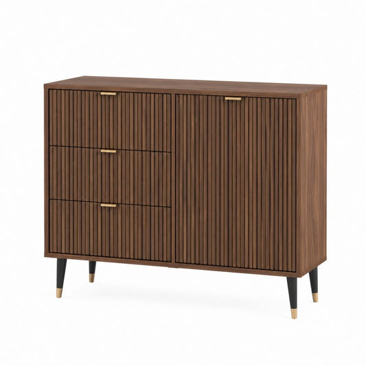 Sideboard Walnussfurnier mit 3 Schubladen und 2 Türen 120 x 40 x 90 cm