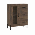 Sideboard mit 3 Schubladen und Tür Dunkelbraun Spanplatte Rechteckig 80 x 40 x 120 cm