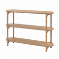 Konsolentisch mit 3 Ablagen Naturbraun Massivholz abgerundet 100 x 30 x 85 cm