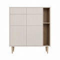 Sideboard mit 6 Türen und offenem Regal Beige Eichenoptik MDF rechteckig 120 x 40 x 120 cm