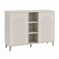 Sideboard mit 2 Türen und 3 offenen Fächern Creme MDF 100 x 40 x 90 cm