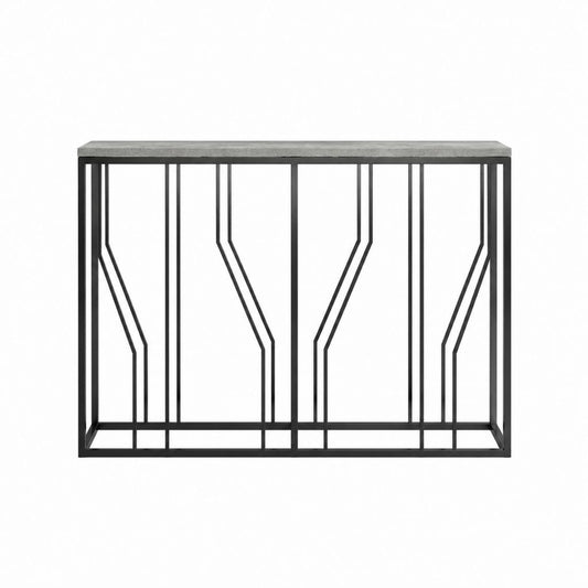 Konsolentisch Grau Schwarz MDF Stahl rechteckig 120 x 30 x 80 cm