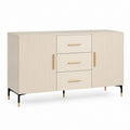 Sideboard Cremeweiß MDF und Spanplatte rechteckig mit 2 Türen 3 Schubladen 120 x 40 x 80 cm