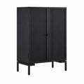 Sideboard Metallschrank Schwarz Stahl Rechteckig 80 x 40 x 120 cm